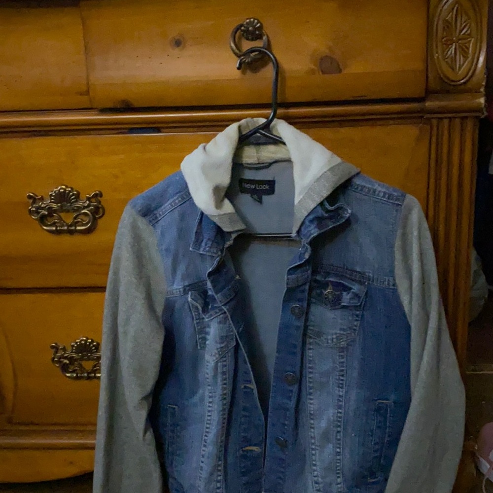 Blue Jean denim jacket with hood